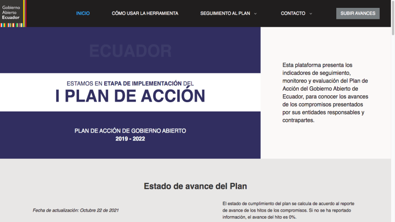 Methodology and monitoring of commitments of the Open Government Action Plan